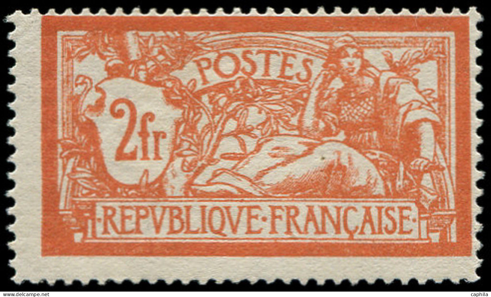 * FRANCE - Poste - 145d, Sans Teinte De Fond + Impression Au Verso: 2f. Merson Orange - Unused Stamps