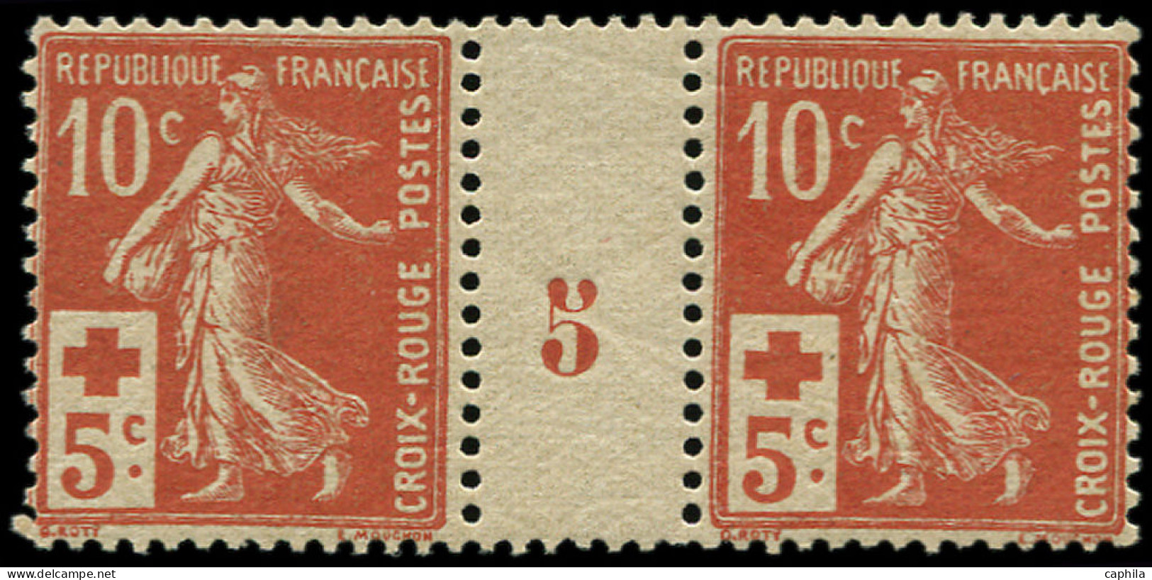 * FRANCE - Poste - 147, Paire Millésime "5": 10+5c. Croix-Rouge - Neufs