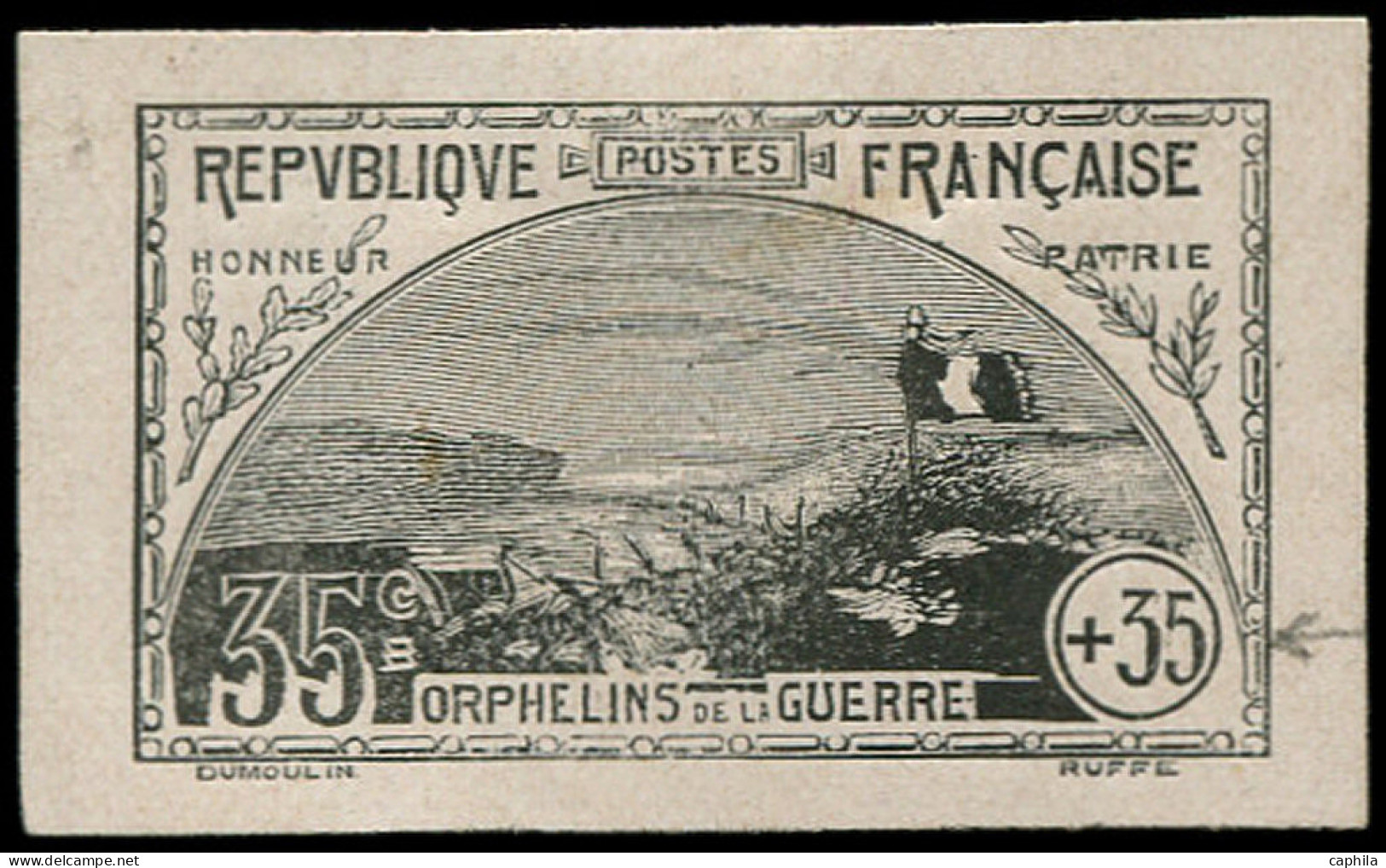 EPA FRANCE - Poste - 152, épreuve Non Adoptée En Noir: 35c. + 35c. Orphelins - Unused Stamps
