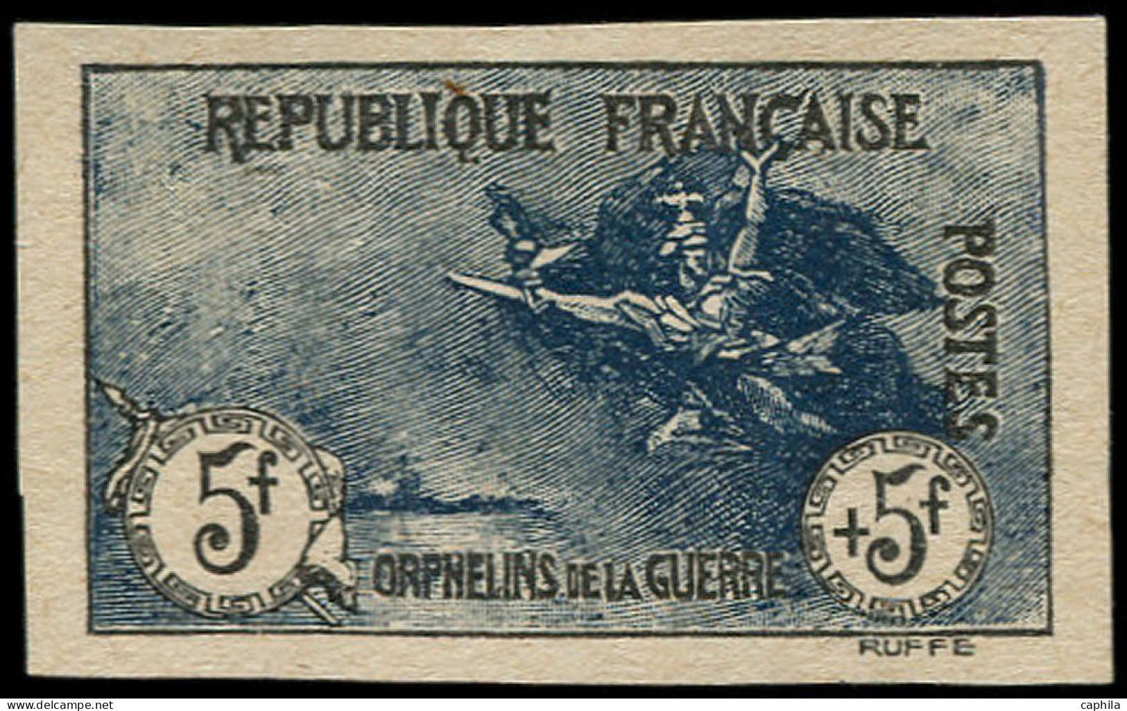 (*) FRANCE - Poste - 155, Non Dentelé, Signé Calves + Certificat Roumet: 5f. + 5f. Orphelins (Spink) - Unused Stamps