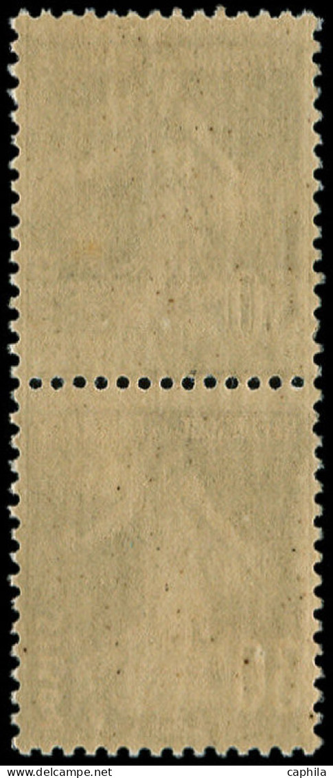 ** FRANCE - Poste - 192, En Paire, 1 Exemplaire Défaut D'impression: 30c. Semeuse Bleu - Unused Stamps