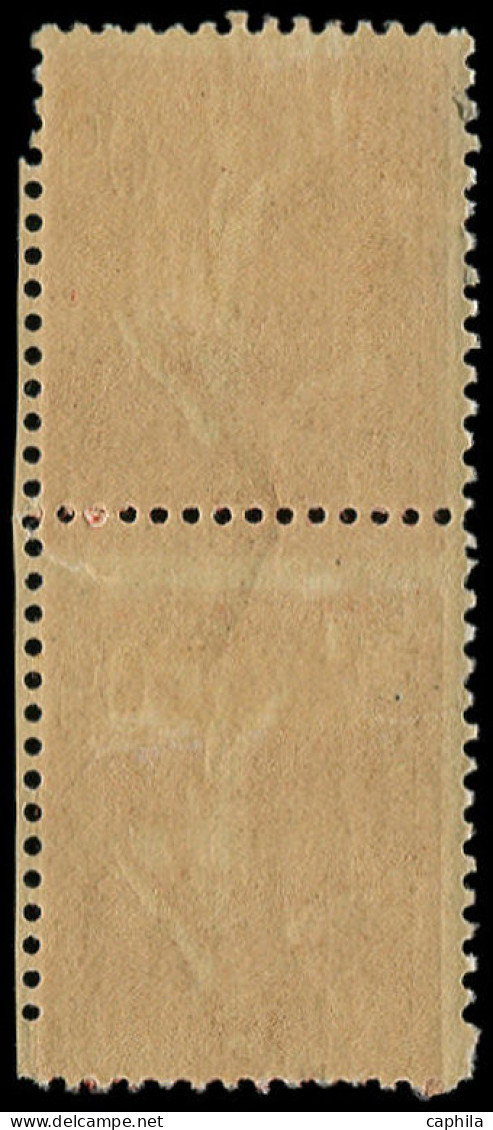 * FRANCE - Poste - 199, En Paire, Dont 1 Exemplaire Format Réduit (**): 50c. Semeuse Rouge - Unused Stamps