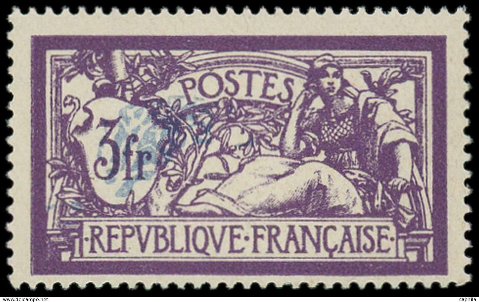 ** FRANCE - Poste - 206c, Centre Très Déplacé: 3f. Merson Violet - Unused Stamps
