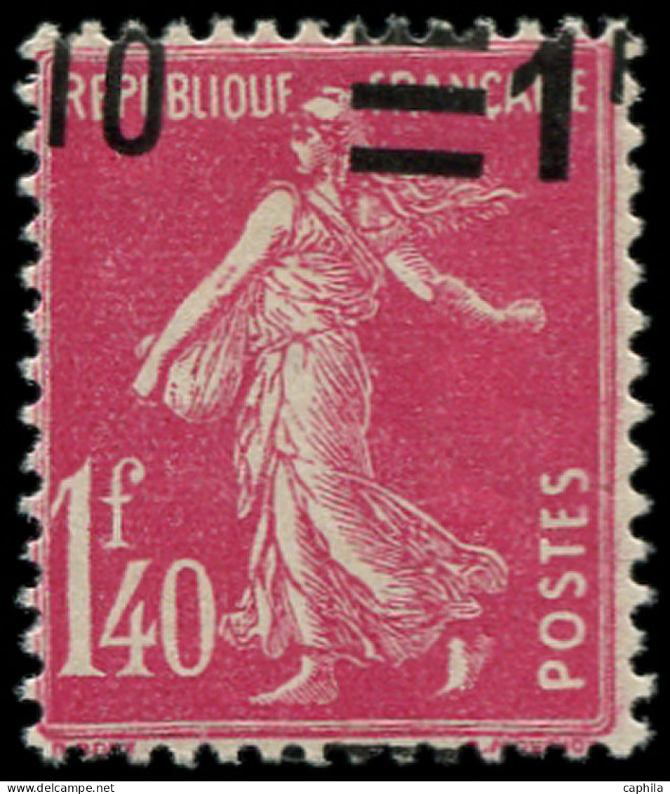 * FRANCE - Poste - 228, Surcharge à Cheval Très Déplacée: 1.40f. Semeuse Rose - Ungebraucht