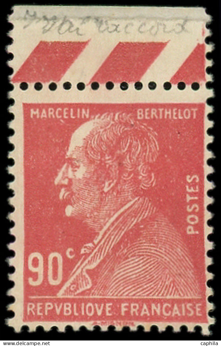 ** FRANCE - Poste - 243a, Impression Sur Raccord, Signé Scheller: 90c. Berthelot - Unused Stamps