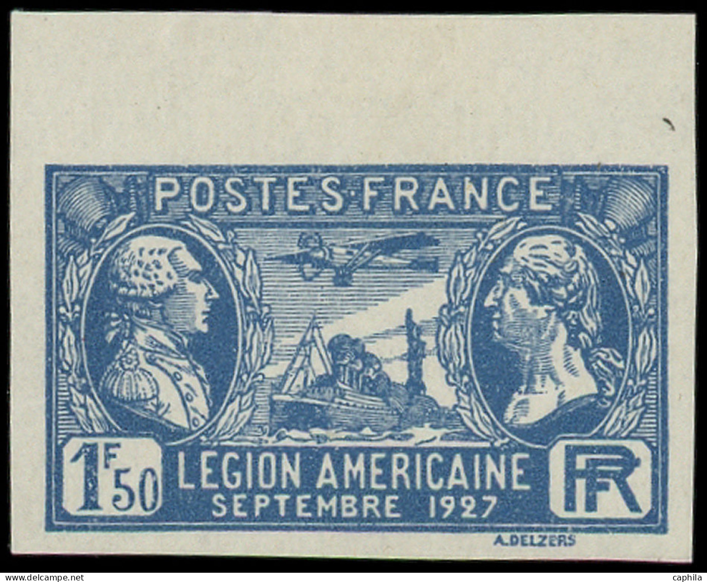 ** FRANCE - Poste - 245a, Non Dentelé, Signé Brun (* Sur Bdf): 1.50f. Légion Américaine - Neufs