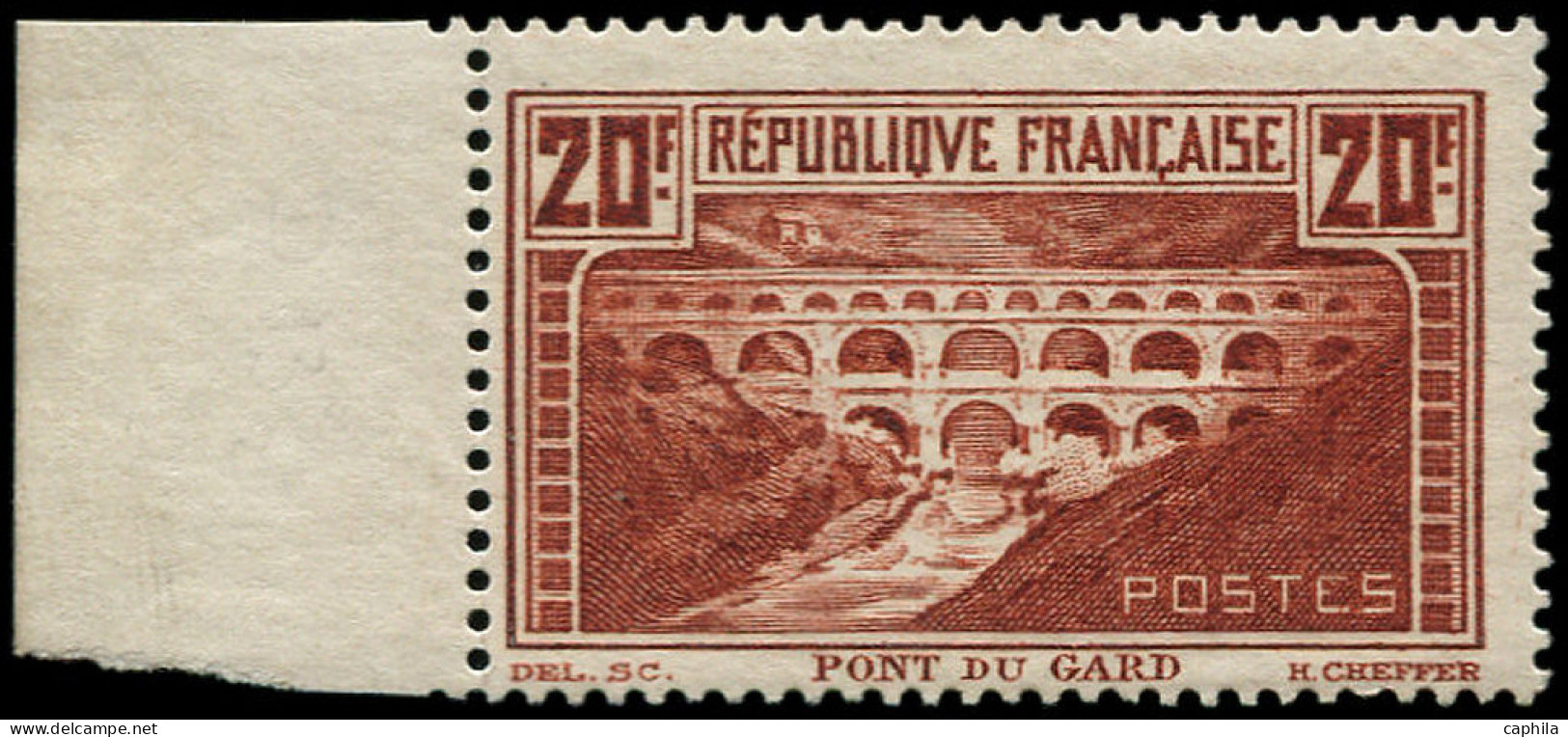 * FRANCE - Poste - 262A, Type I, Dentelé 13,5 Bdf: 20f. Pont Du Gard - Neufs