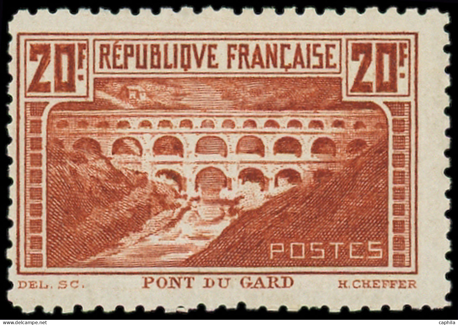 ** FRANCE - Poste - 262B, Dentelé 11, Signé Scheller Et Roumet: 20f. Pont Du Gard - Unused Stamps