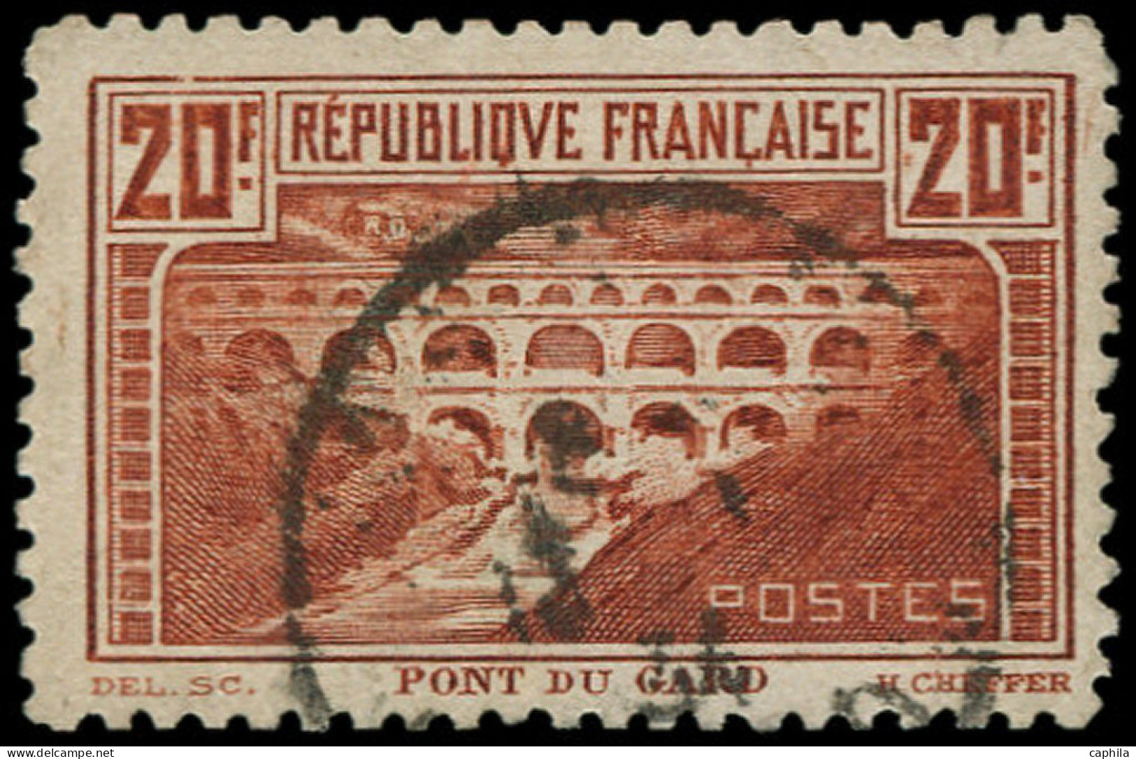 O FRANCE - Poste - 262B, Type I, Dentelé 11: 20f. Pont Du Gard - Oblitérés