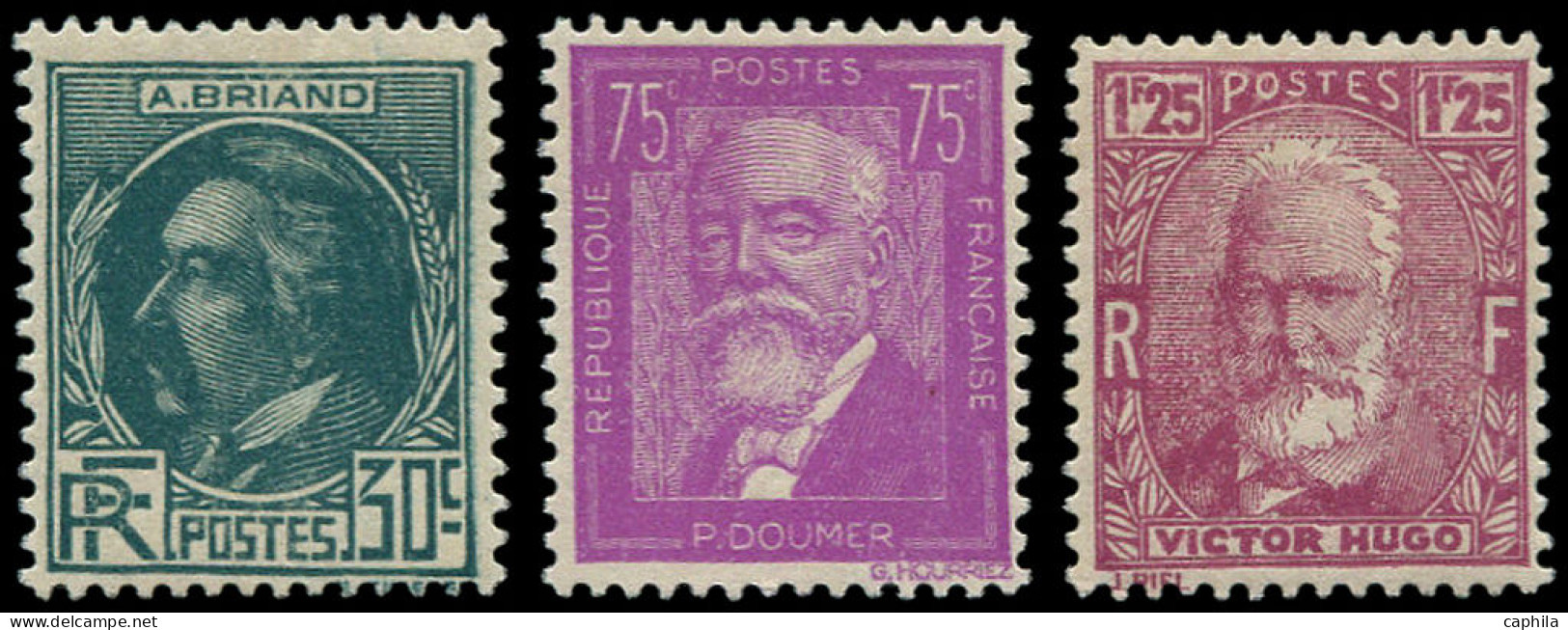 ** FRANCE - Poste - 291/93, Complet: Briand, Doumer, Hugo - Unused Stamps