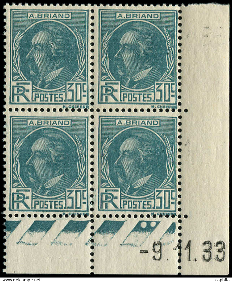 ** FRANCE - Poste - 291, Bloc De 4, Cd 9/11/33: Briand - Unused Stamps