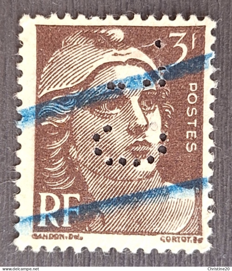 France 1945  N°715 Ob Perforé CL TB - Oblitérés