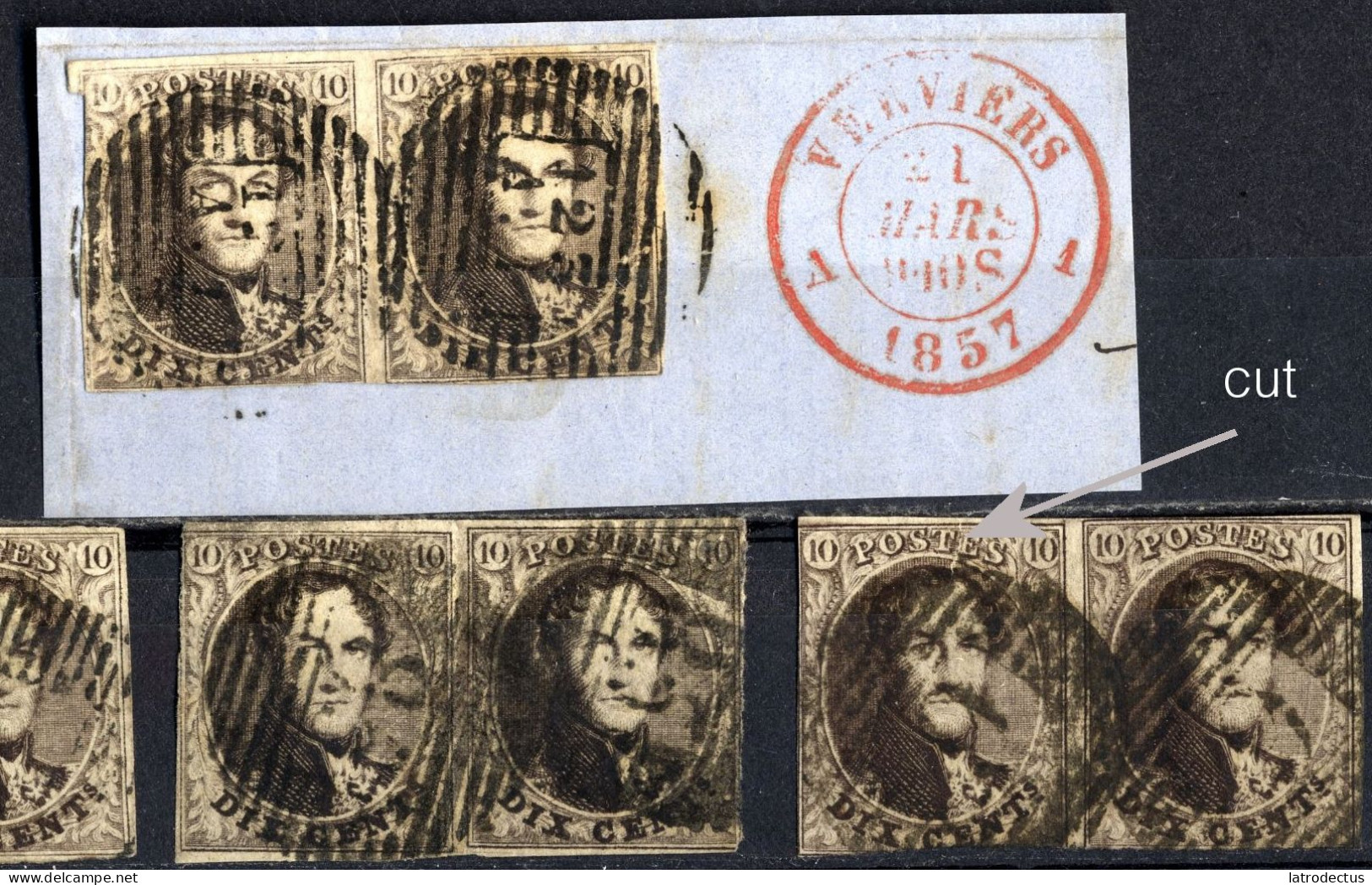 1851 - Nr 6 - Dix Cents (°) - 1851-1857 Médaillons (6/8)
