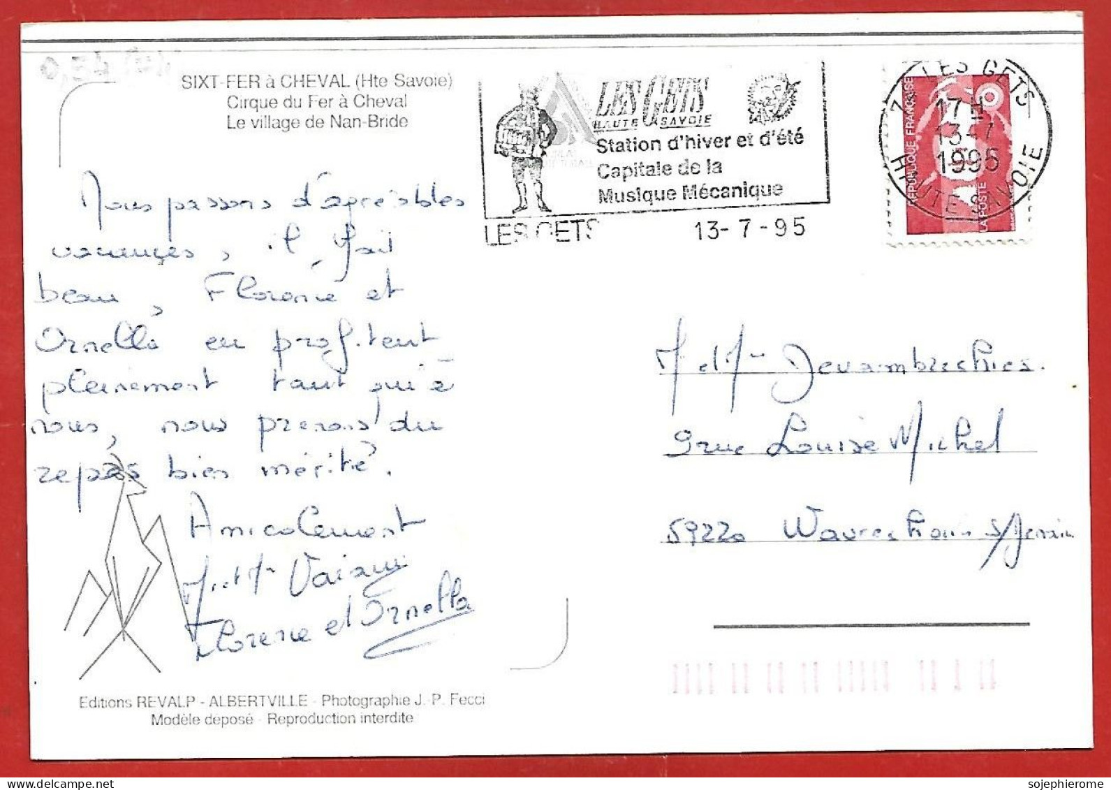 Sixt-Fer-à-Cheval (74) Cirque Du Fer à Cheval Le Village De Nan-Bride 2scans 13-07-1995 - Sixt-Fer-à-Cheval