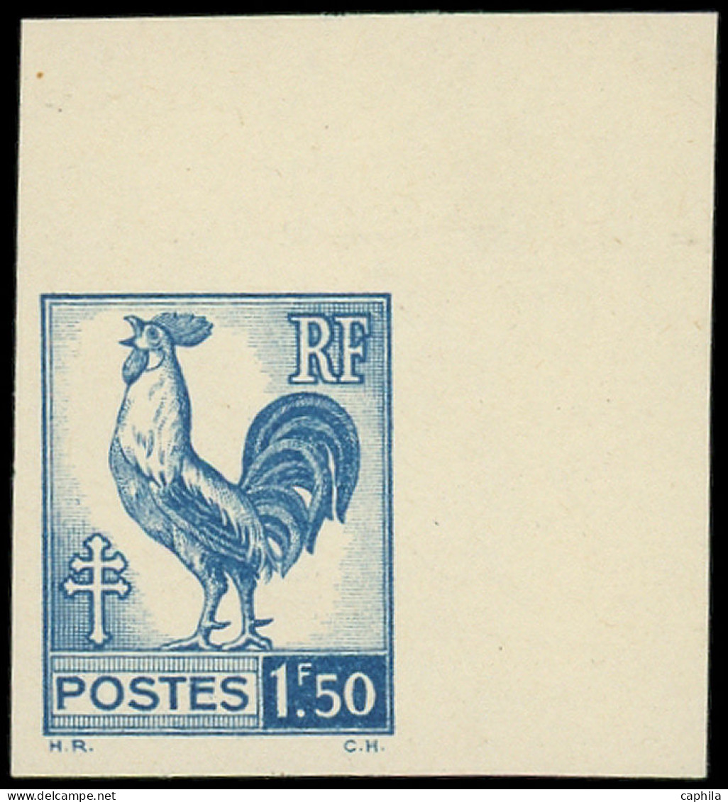 * FRANCE - Poste - 639, Type Non émis, Non Dentelé, Cdf: 1.50f. Coq D'Alger (Spink 648B) - Neufs