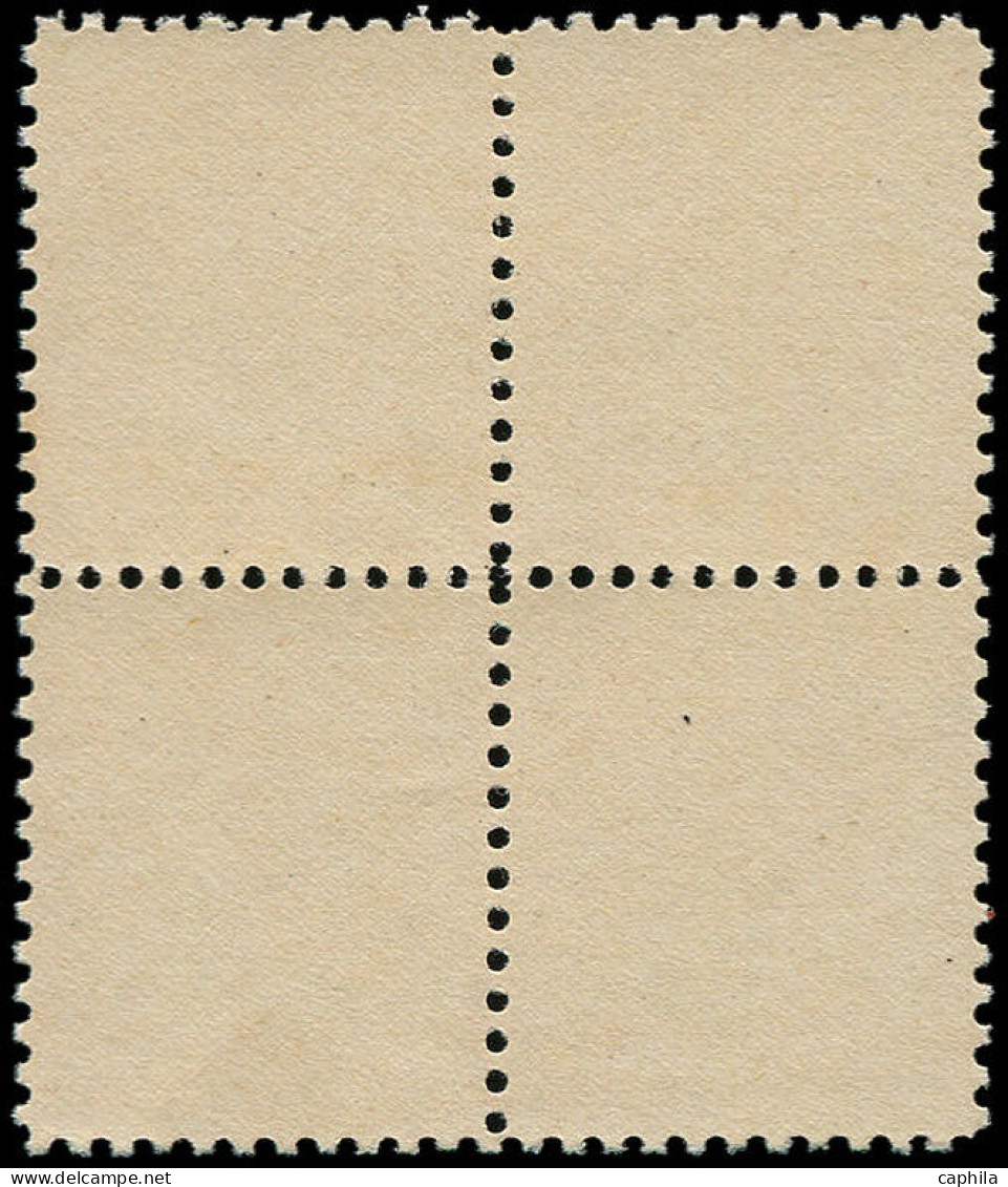 ** FRANCE - Poste - 708, Bloc De 4, Piquage à Cheval: 1.50f. Rouge - Unused Stamps