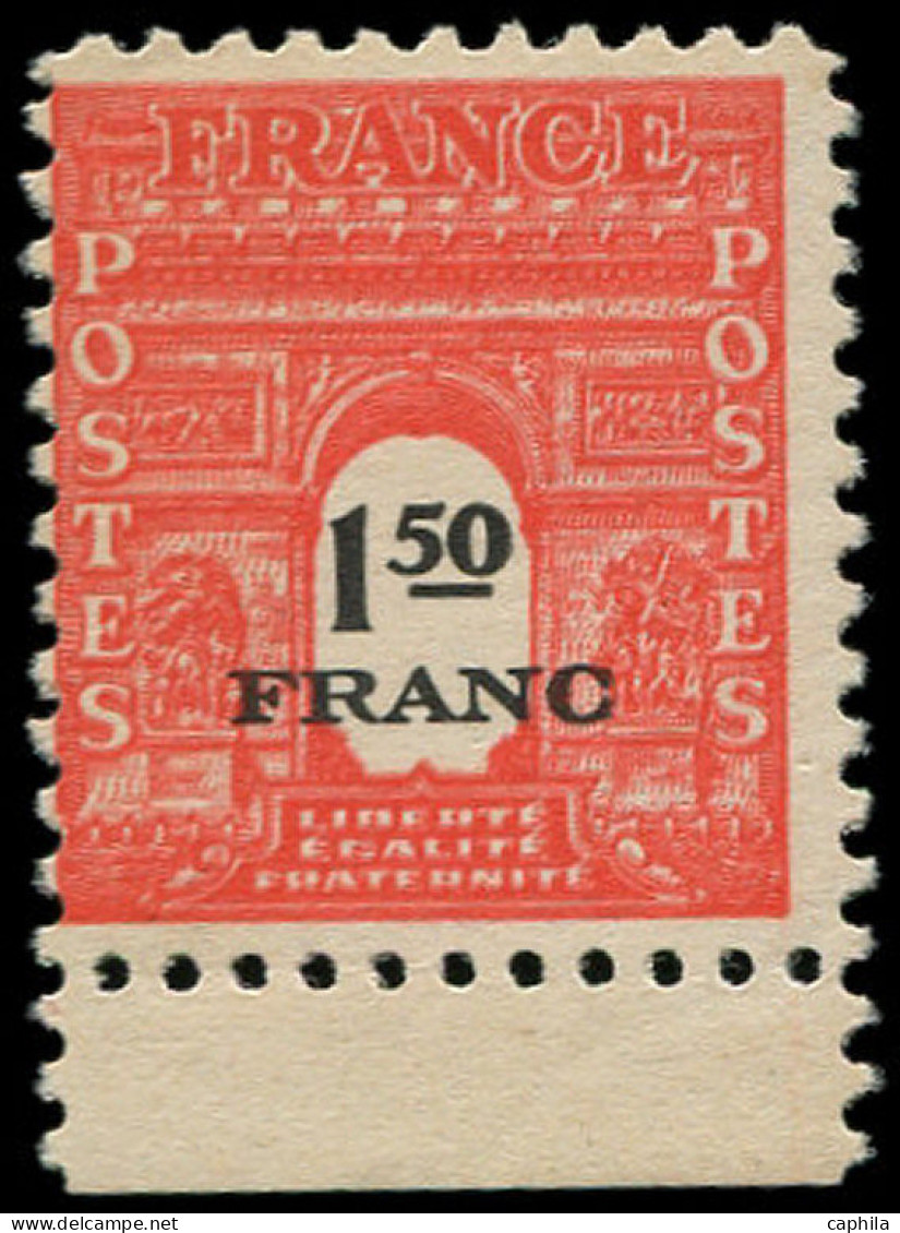 ** FRANCE - Poste - 708a, Double Impression Du Rouge, Signé Brun: 1.50f. Rouge - Ungebraucht