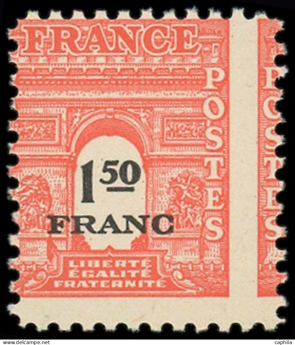 ** FRANCE - Poste - 708b, Piquage à Cheval: 1.50f. Rouge - Unused Stamps
