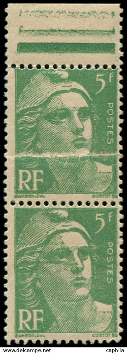 ** FRANCE - Poste - 719g, En Paire, 1 Exemplaire Impression Sur Raccord: 5f. Gandon - Unused Stamps