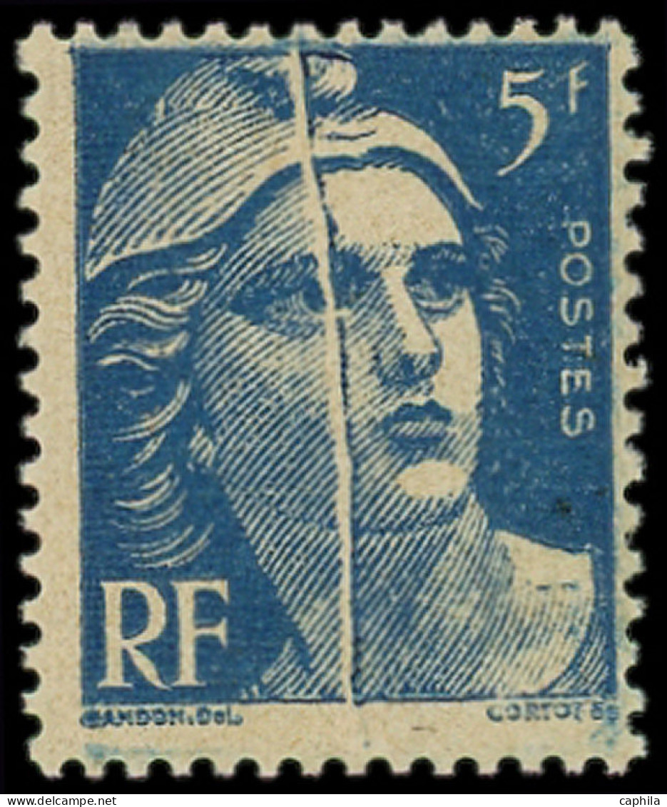 ** FRANCE - Poste - 719B, Pli Accordéon: 5f. Bleu - Unused Stamps