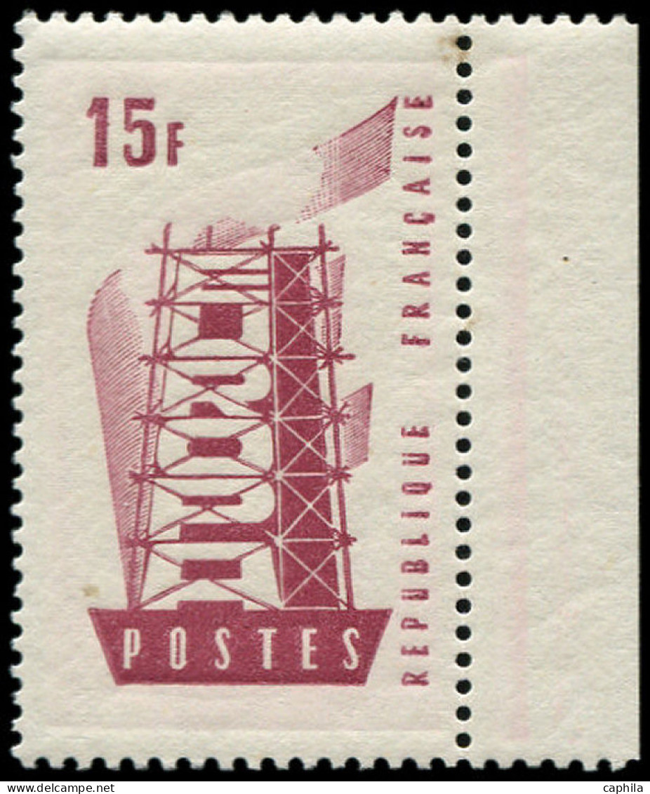 ** FRANCE - Poste - 1076, Teinte De Fond Quasi Absente: 15f. Europa 1956 - Unused Stamps