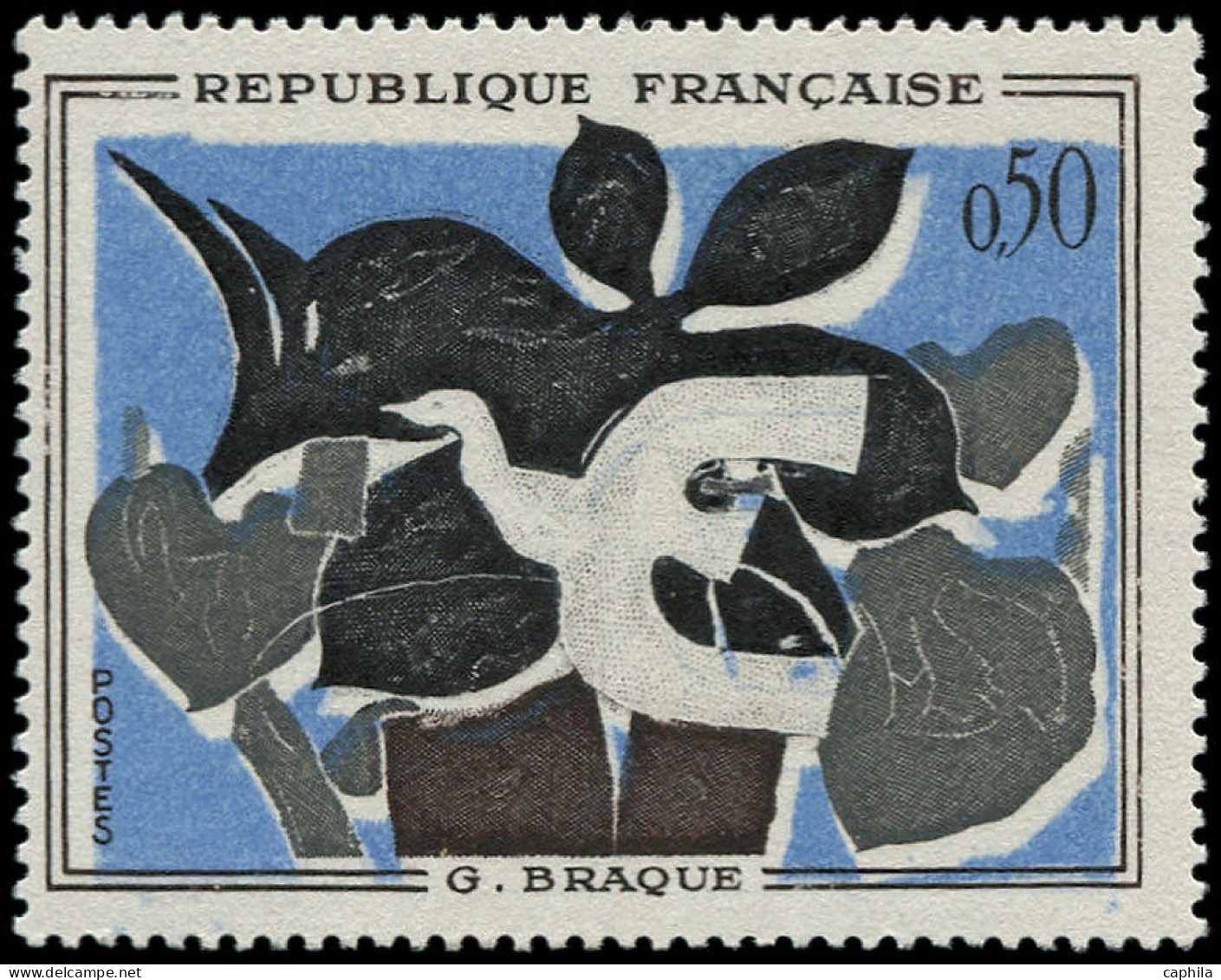 ** FRANCE - Poste - 1319, Couleurs Très Déplacée Vers Le Bas: Braque (Spink) - Unused Stamps