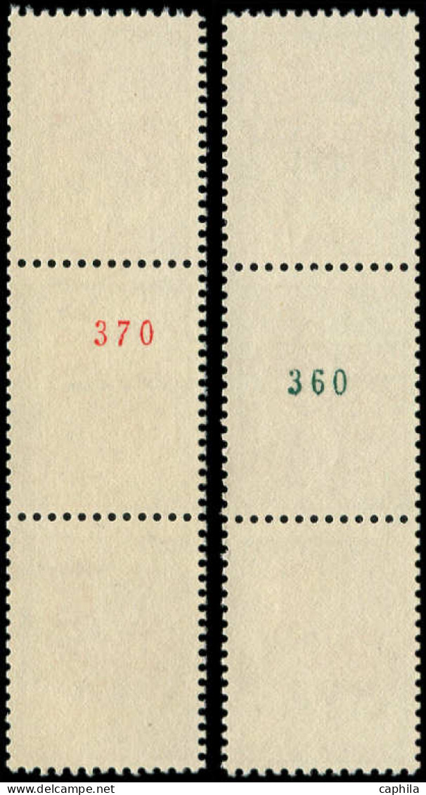 ** FRANCE - Poste - 1331b + C, 2 Bandes De 3 Avec N° Vert Et Rouge Au Verso: 0.25 Coq Decaris - Neufs