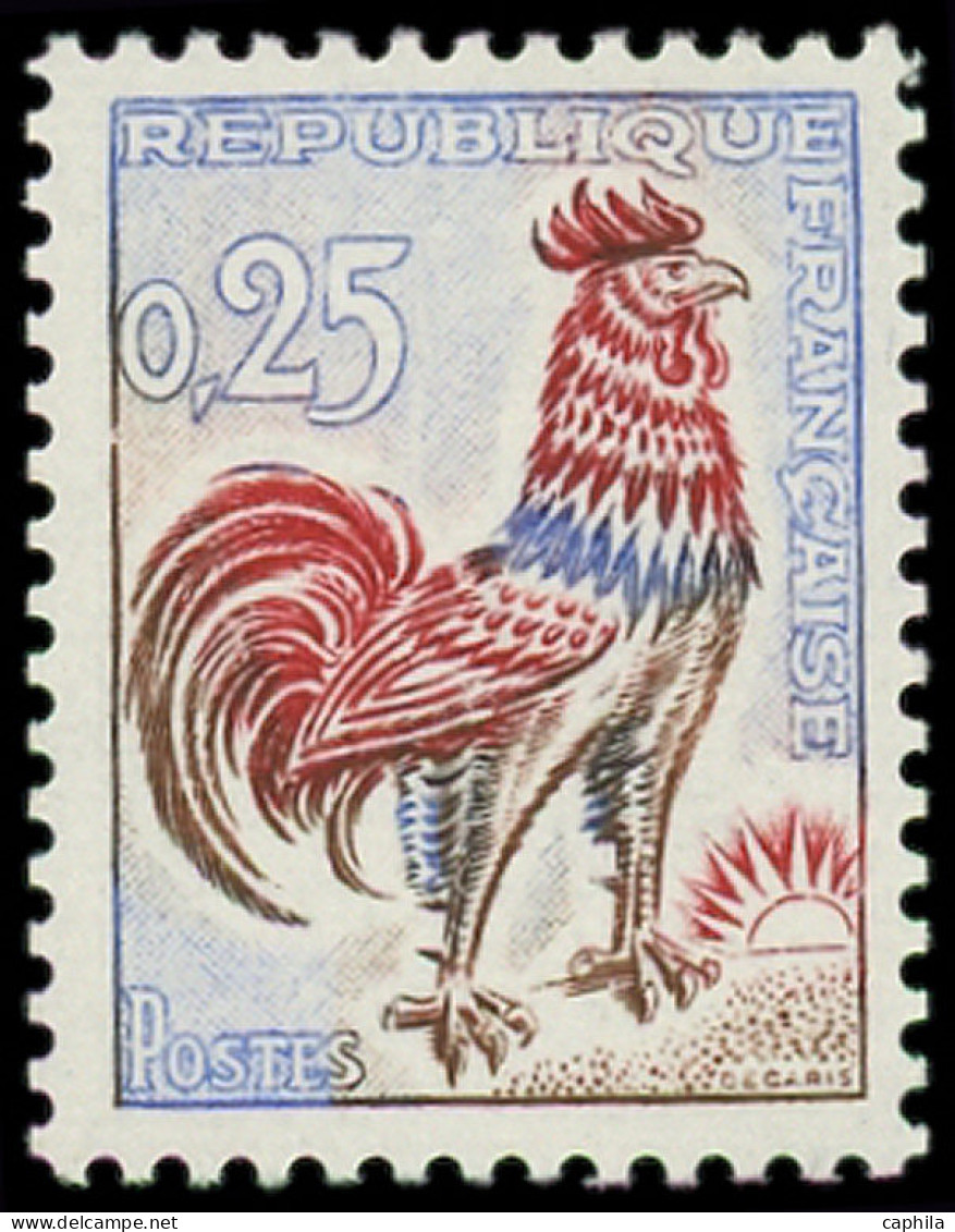 ** FRANCE - Poste - 1331c, Numéro Vert De Roulette Au Dos: 0.25 Coq - Unused Stamps