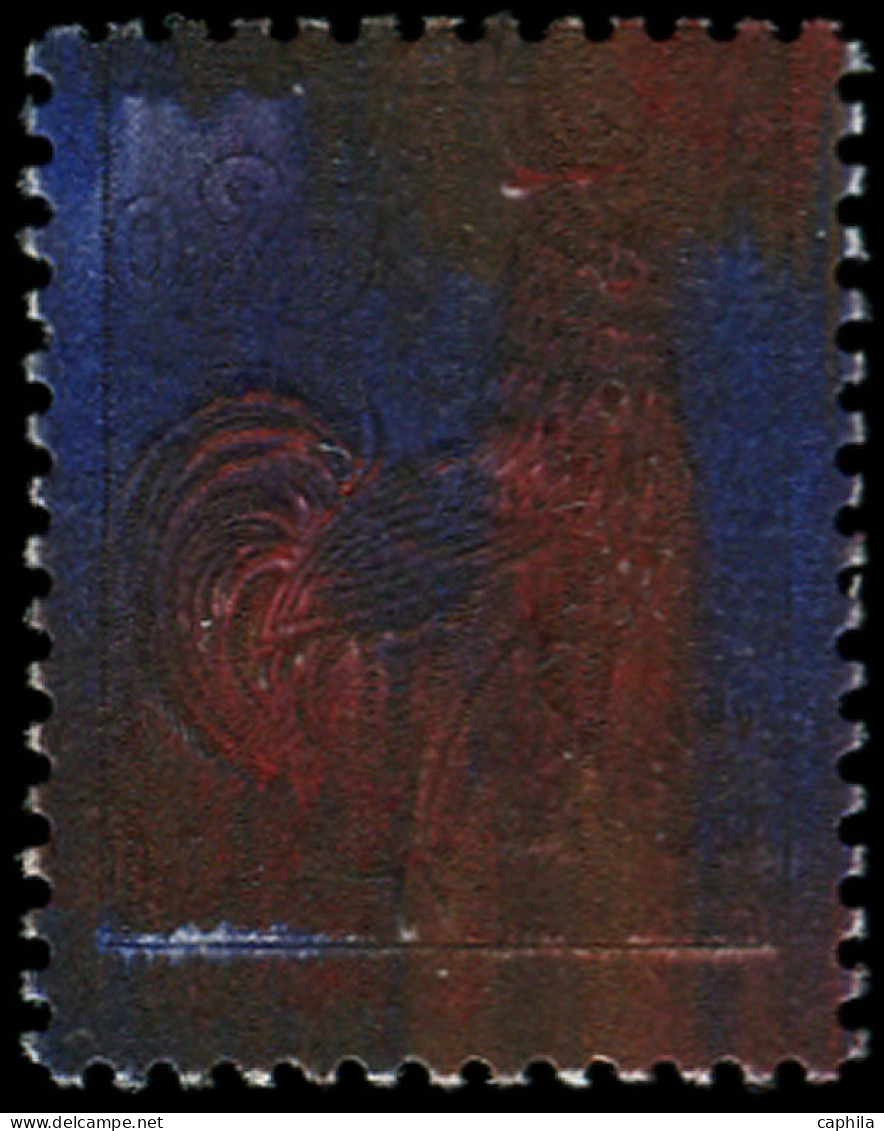 ** FRANCE - Poste - 1331I, Coq Et Timbre Noir Par Défaut D'encrage, Signé Calves: 0.25 Coq Decaris (Spink) - Unused Stamps