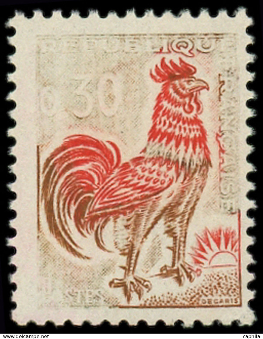 (*) FRANCE - Poste - 1331A, Couleur Verte Absente, Signé Calves: 30c. Coq (Spink) - Ungebraucht