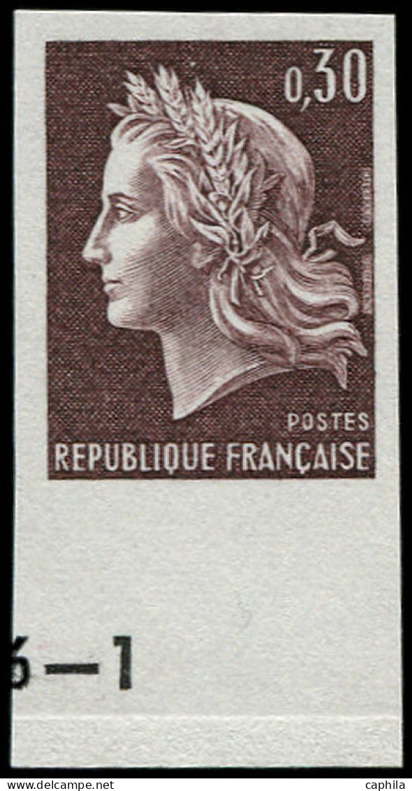 ** FRANCE - Poste - 1536, Essai De Couleur Non Dentelé En Brun: 0.30 Cheffer (Spink) - Unused Stamps