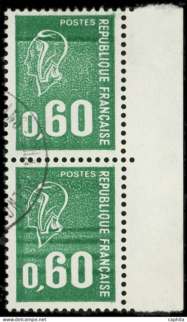 O FRANCE - Poste - 1814, Paire Verticale, Impression Défectueuse, Signée Calves: 60c. Béquet Vert - Gebraucht