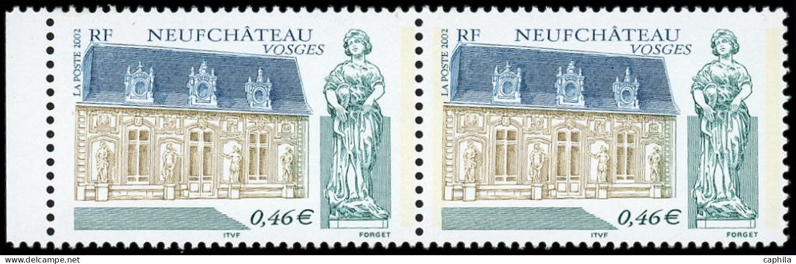** FRANCE - Poste - 3525c, Paire, 2 Bandes De Phosphore Tenant à Une: Neufchâteau - Unused Stamps
