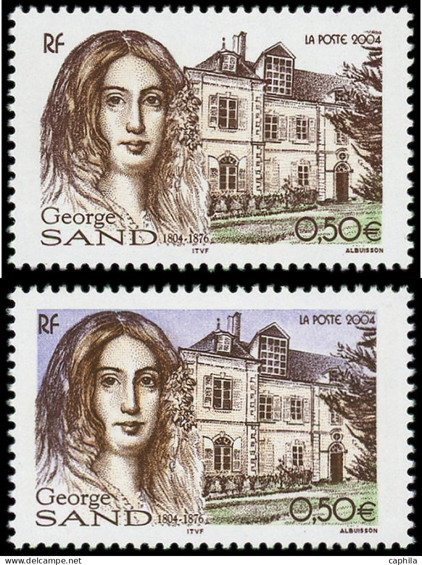 ** FRANCE - Poste - 3645a, Couleur Violette Omise, Signé Calves (+ Normal): George Sand - Neufs