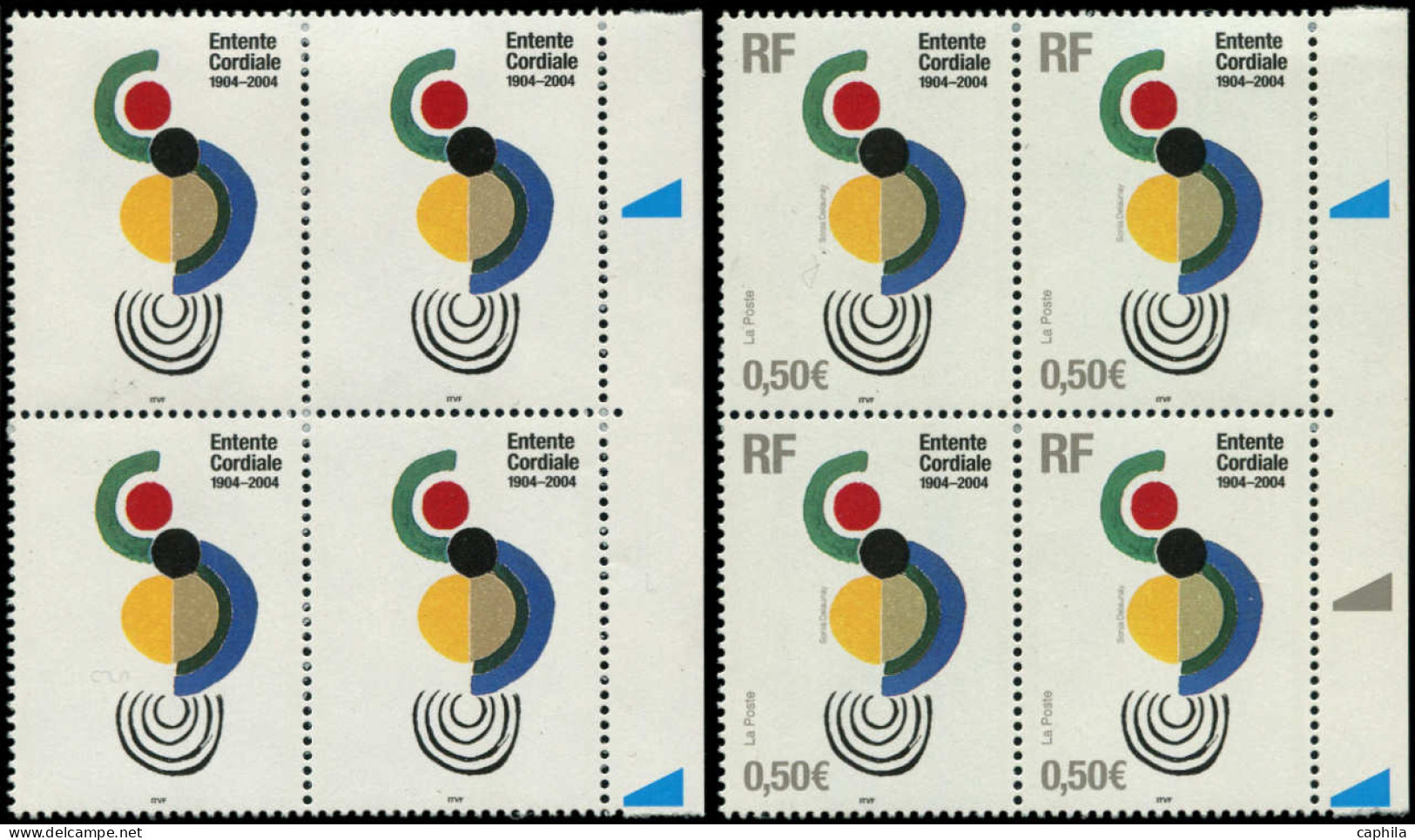 ** FRANCE - Poste - 3657a, Bloc De 4, Valeur Faciale Et RF Omis: Entente Cordiale - Ungebraucht