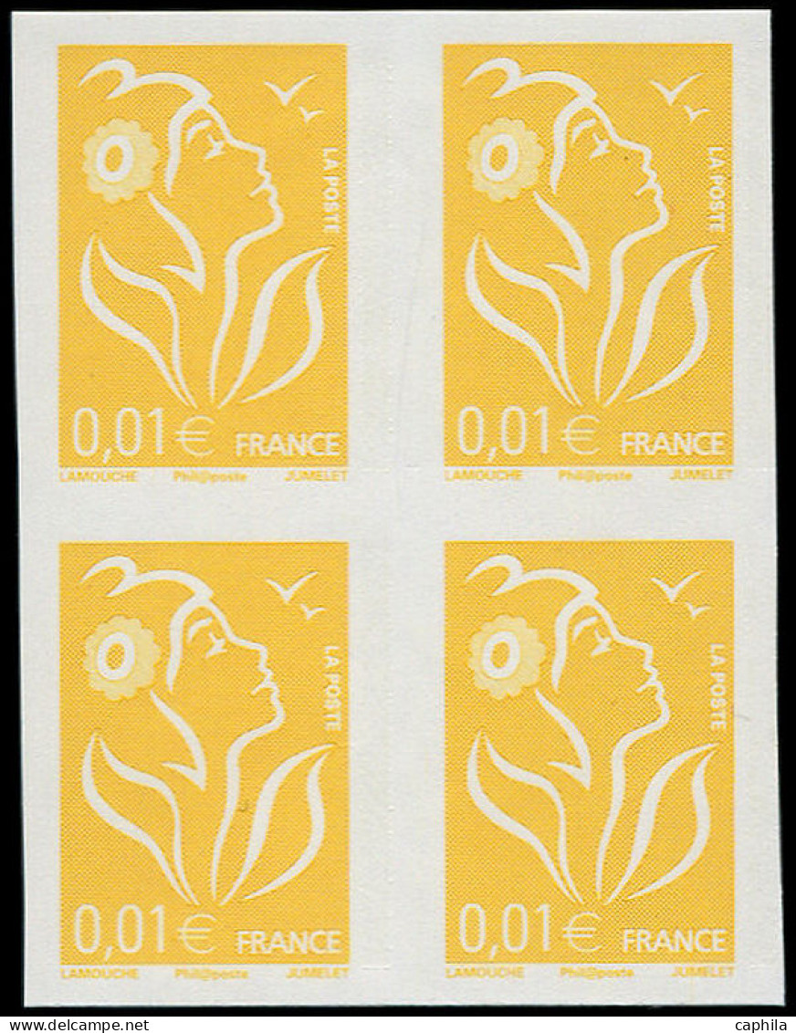 ** FRANCE - Poste - 3731b, Bloc De 4 Non Dentelé: 0.01€ Lamouche - Unused Stamps