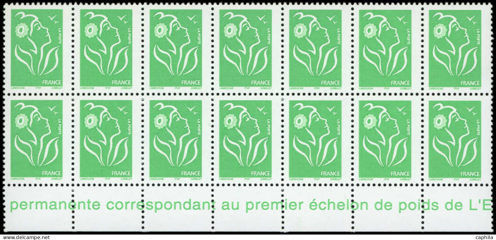 ** FRANCE - Poste - 3733c, Type II, Bloc De 14 Dont 6 Ex Sans Phospho Et 8 Quasi Absent - Unused Stamps