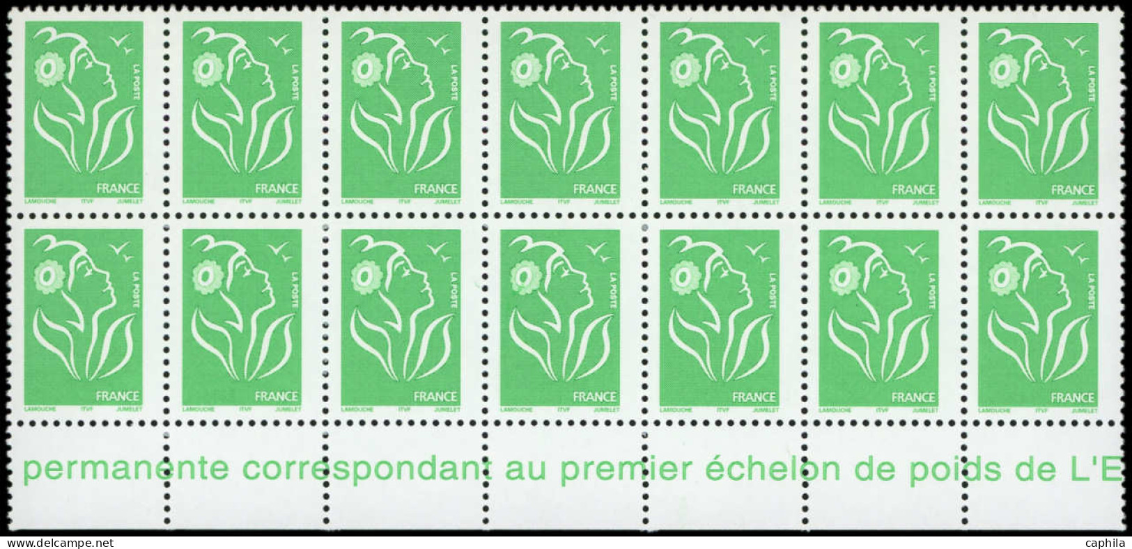 ** FRANCE - Poste - 3733c, Type II, Bloc De 14 Dont 6 Ex Sans Phospho Et 8 Quasi Absent - Neufs