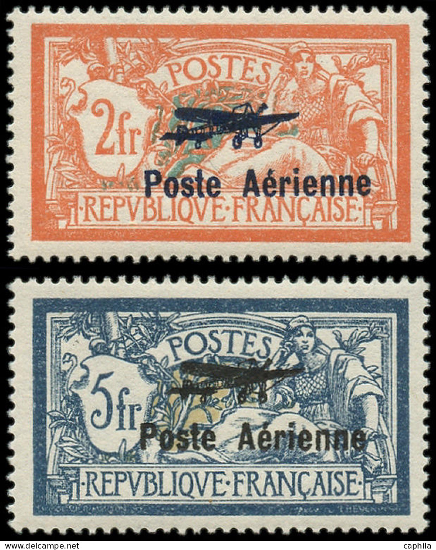 ** FRANCE - Poste Aérienne - 1/2, Signés Brun, TB Centrage: 2f. Et 5f. Merson - 1927-1959 Neufs