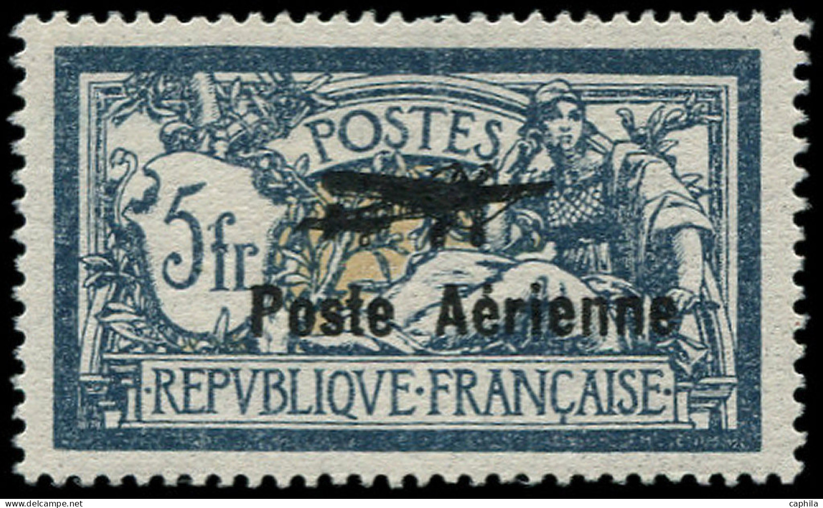 * FRANCE - Poste Aérienne - 2, Signé Brun, Centrage TB: 5f. Merson Surchargé - 1927-1959 Mint/hinged