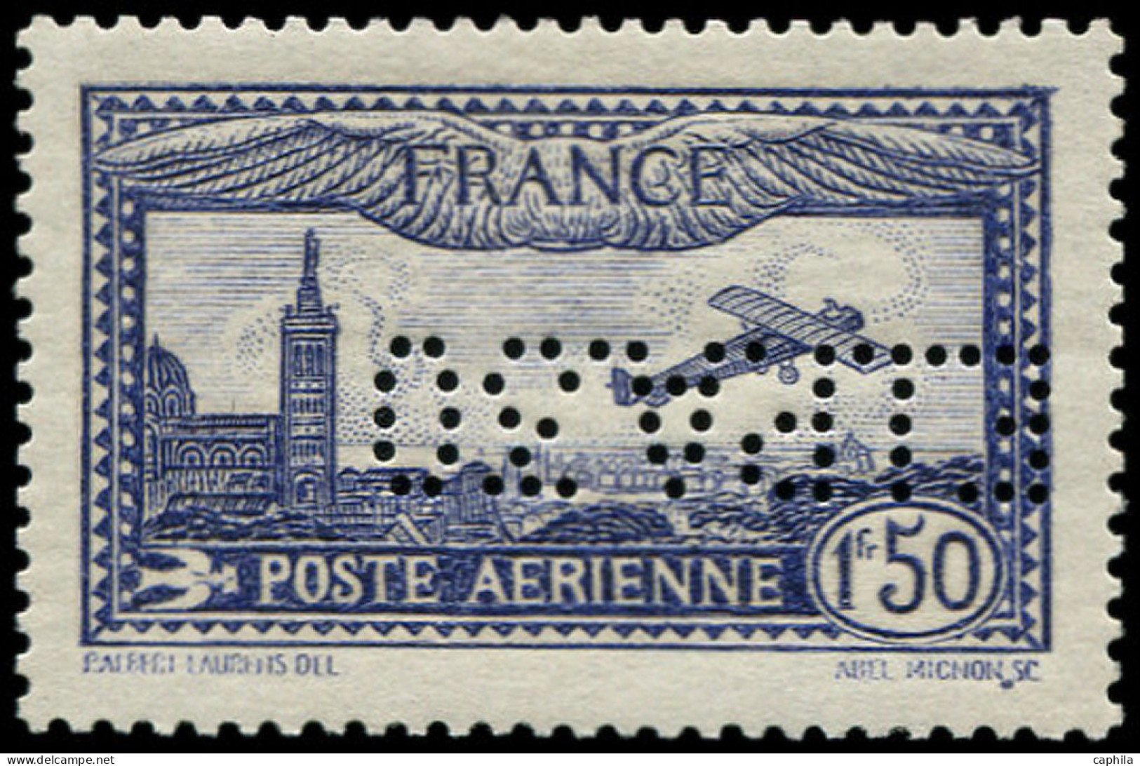 ** FRANCE - Poste Aérienne - 6c, Signé Calves: "EIPA 30" Perforation Renversée - 1927-1959 Postfris