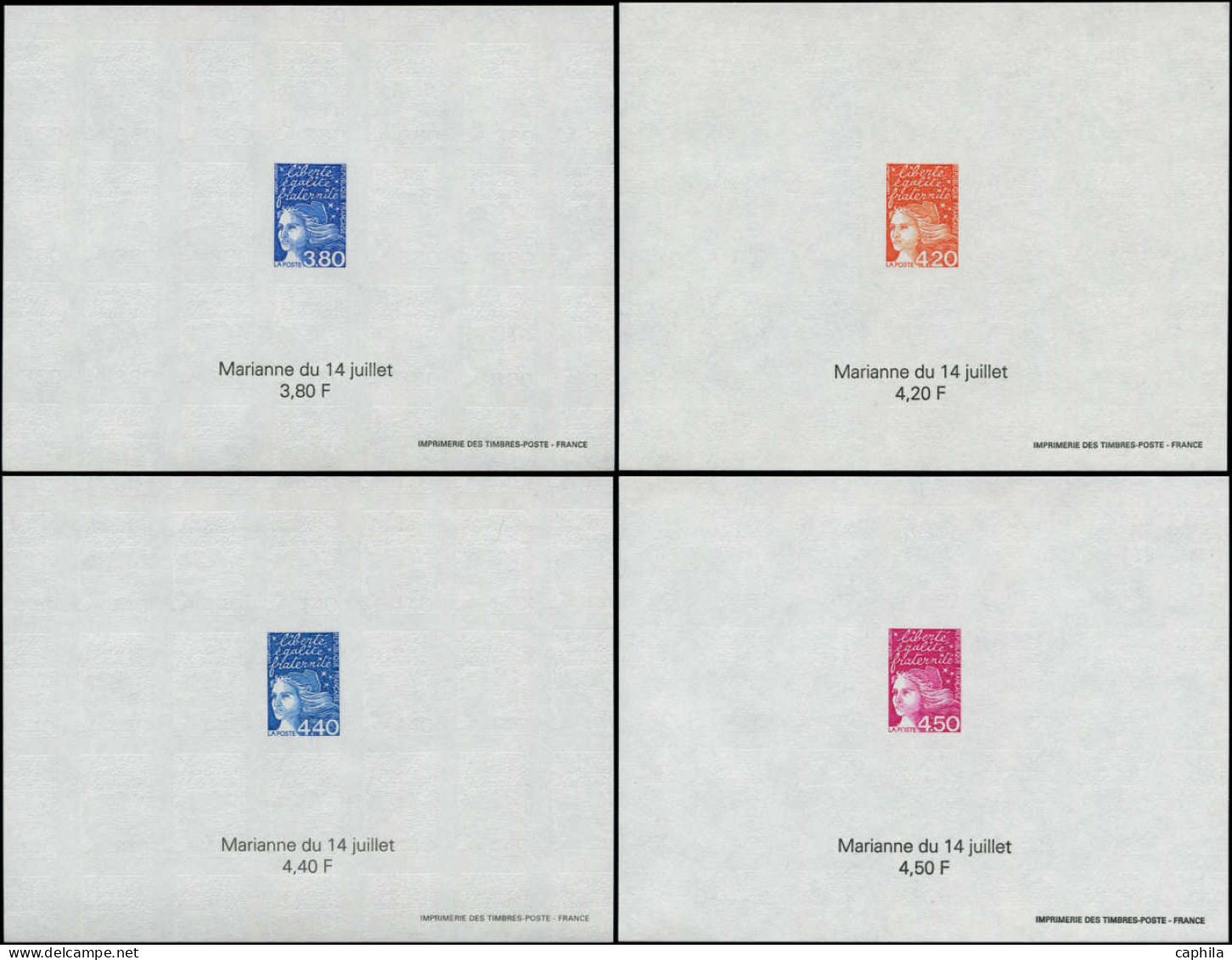 ** FRANCE - Blocs Spéciaux - 3083 + 3086/99, 15 Blocs Feuillets Gommés: Marianne Du 14 Juillet - Unused Stamps