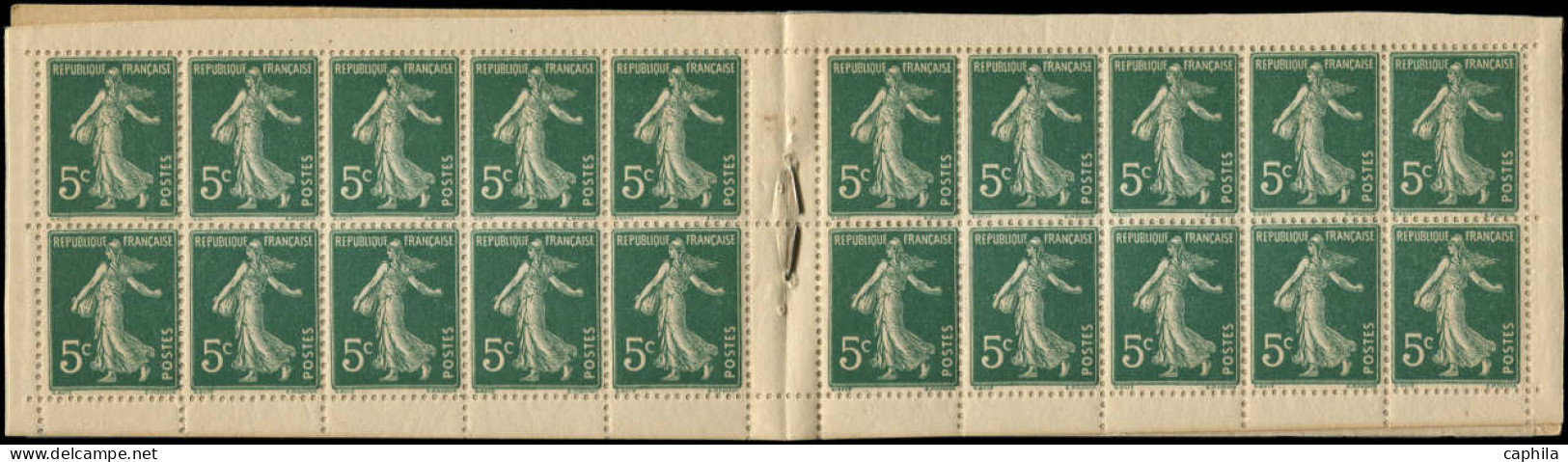 ** FRANCE - Carnets - 137-C1, Carnet De 40 (rousseurs En C1 Et C4): 5c. Semeuse Vert - Other & Unclassified