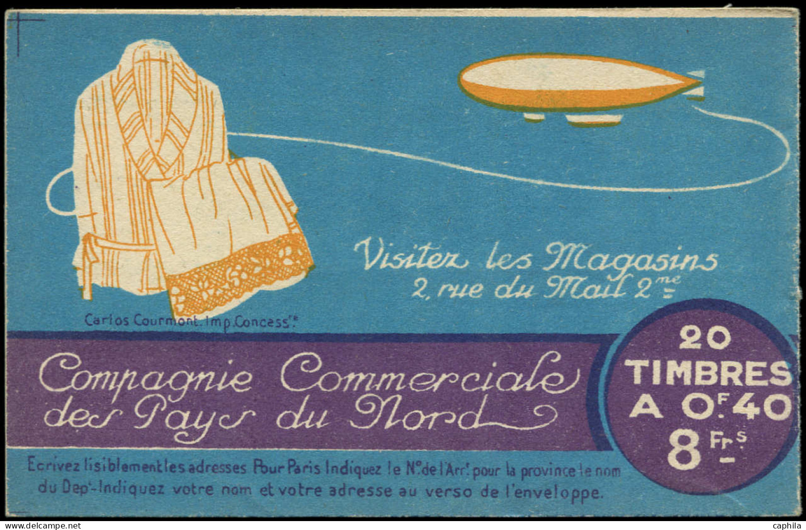 ** FRANCE - Carnets - 193-C1, Série 104, Carnet De 20, Adhérences: 40c. Semeuse Olive - Otros & Sin Clasificación