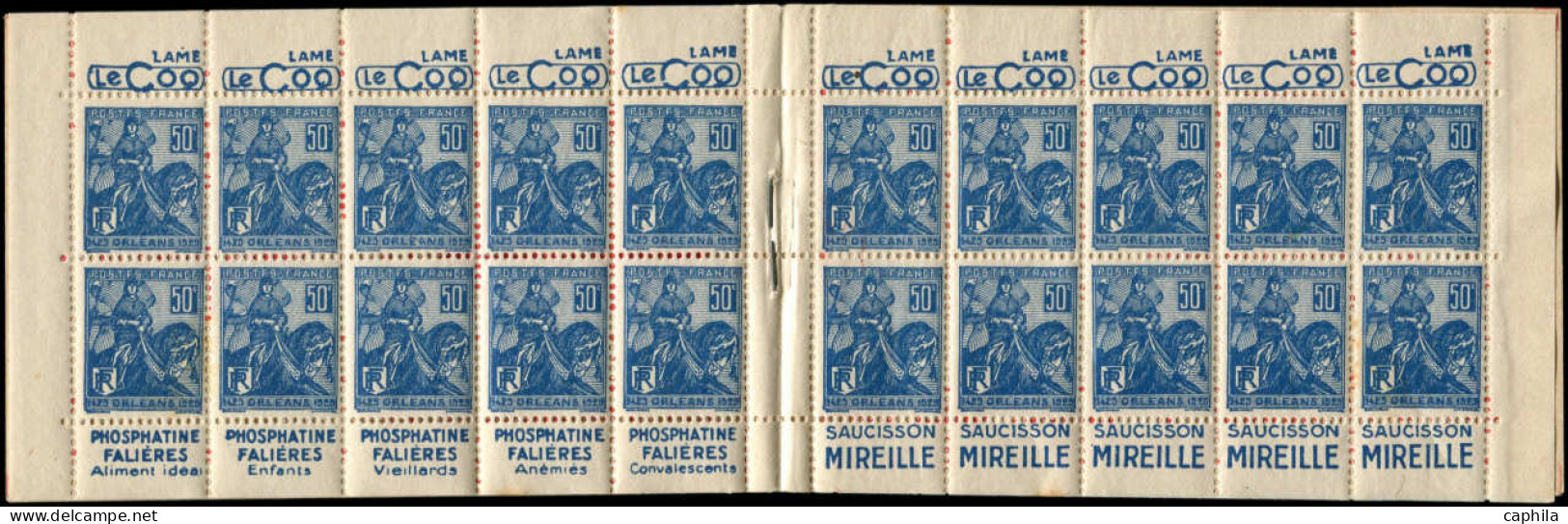 ** FRANCE - Carnets - 257-C3, Série 173 Sa, Lipton-EU, (légère Oxydation): 50c. Jeanne D'Arc, Coq-Coq-Falières-Mireille - Autres & Non Classés