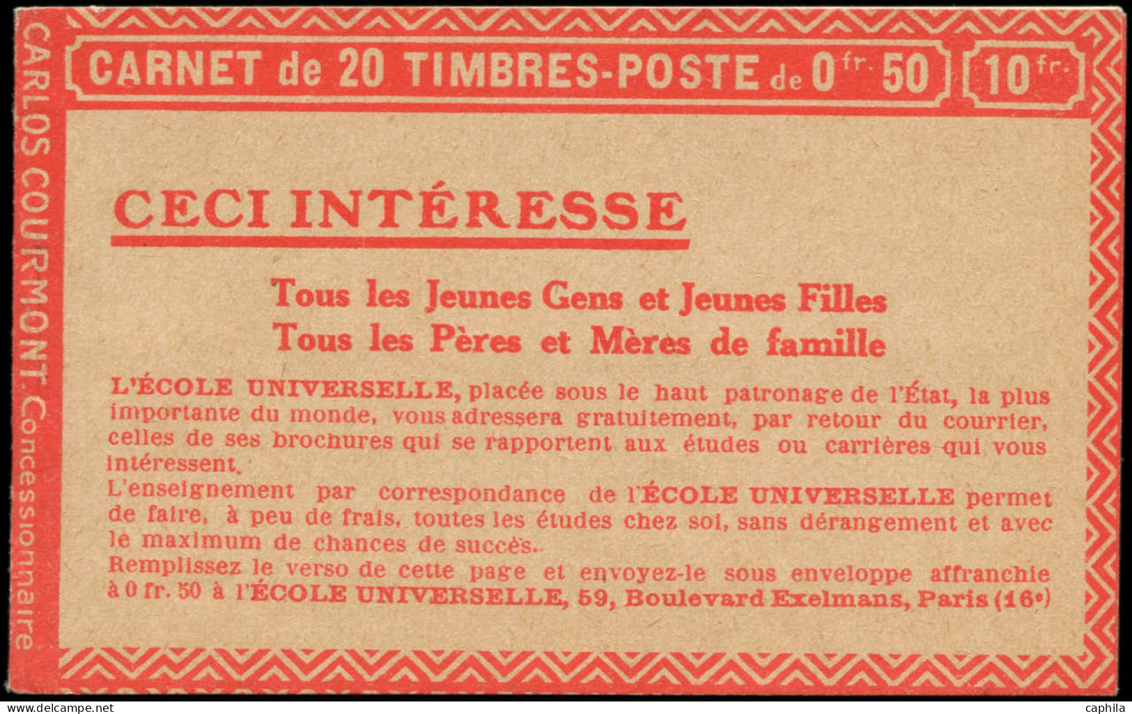 ** FRANCE - Carnets - 257-C3, Série 173 Sa, Lipton-EU, (légère Oxydation): 50c. Jeanne D'Arc, Coq-Coq-Falières-Mireille - Autres & Non Classés