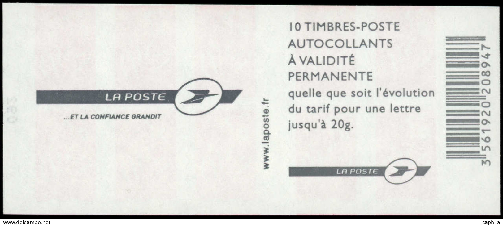 ** FRANCE - Carnets - 3744-C8, Découpe Des Timbres Légèrement à Cheval: TVP Lamouche Rouge - Autres & Non Classés