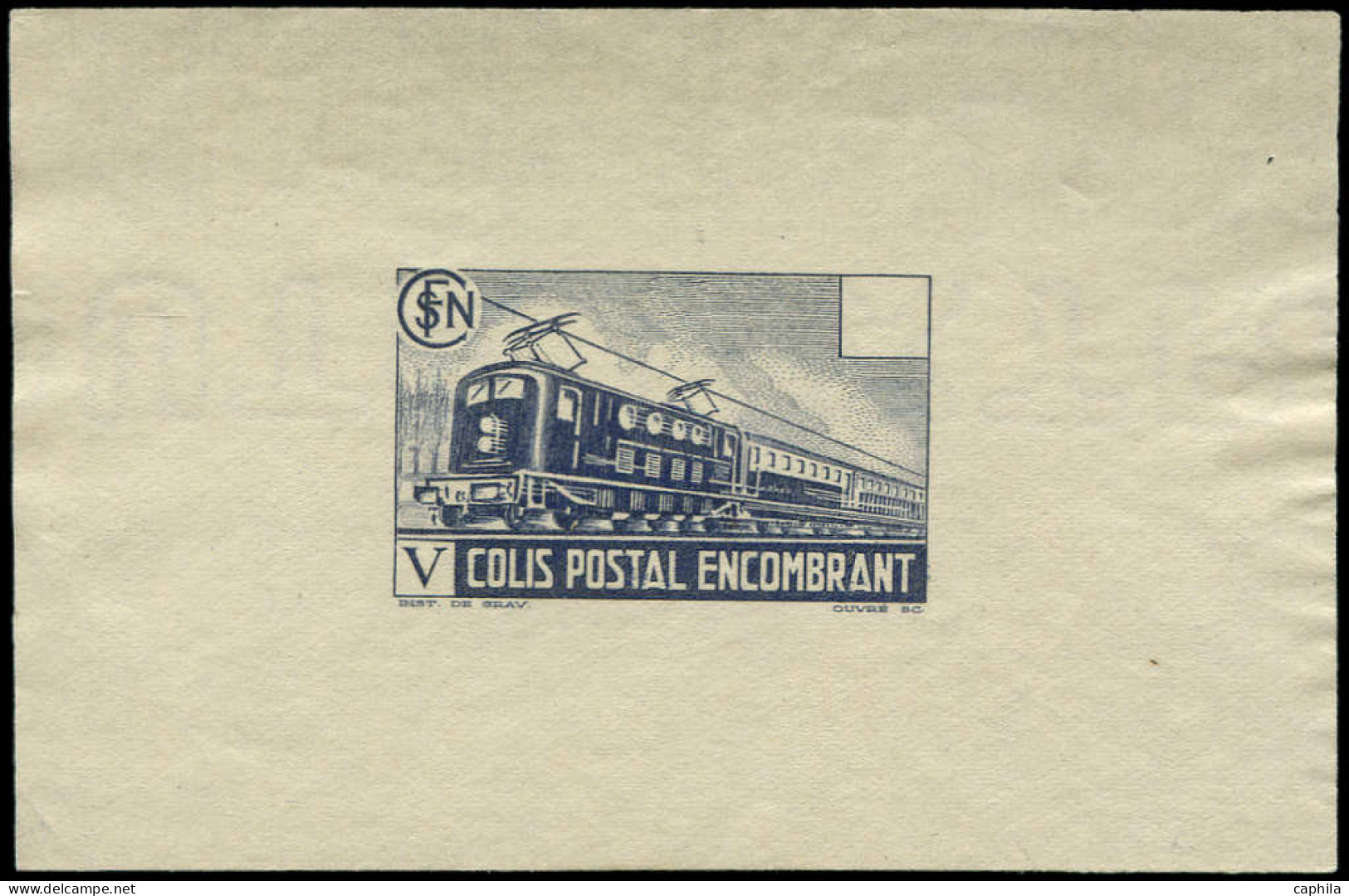 EPA FRANCE - Colis Postaux - 182, épreuve Du Poinçon Sans Faciale En Bleu: Locomotive (Spink) - Mint/Hinged