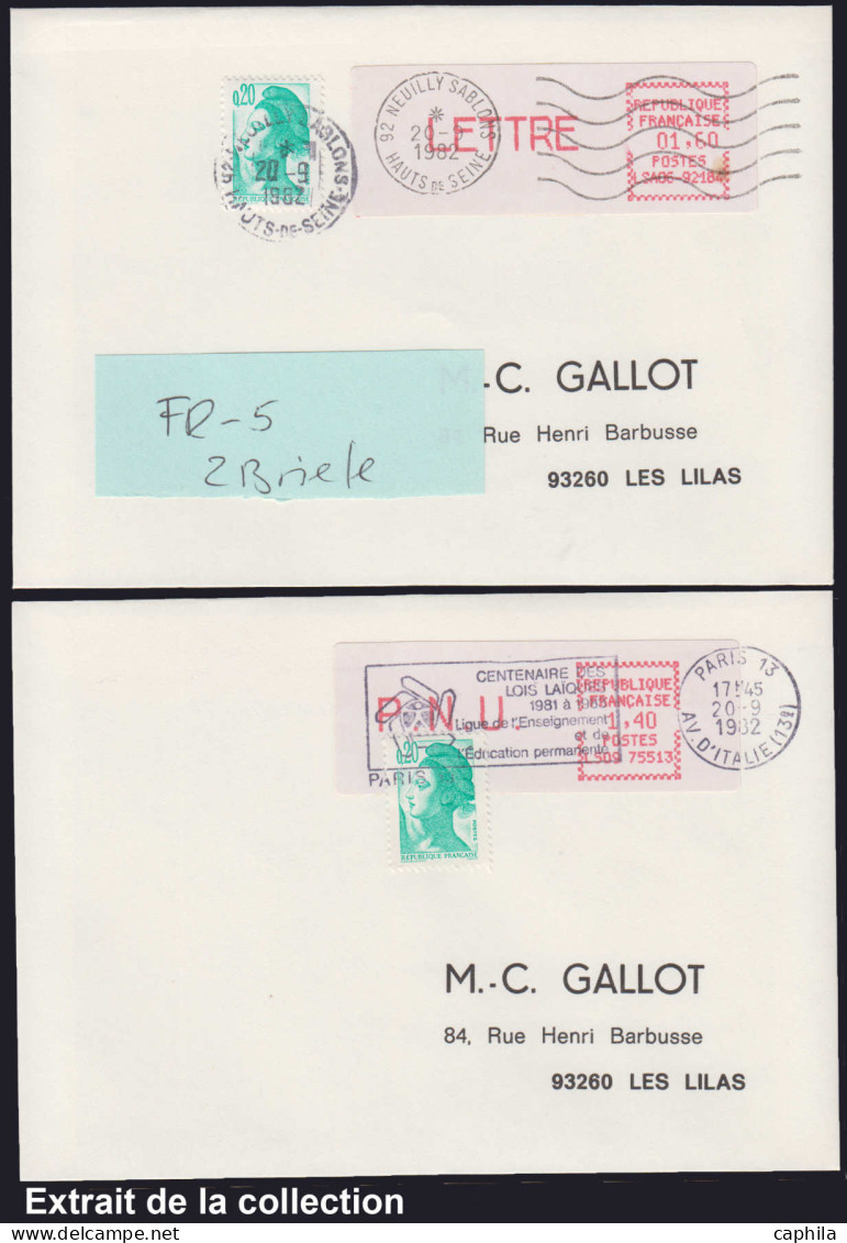 LOT FRANCE - Distributeurs - Enorme stock en 10 boites, oblitérés, Fdc, lettres circulées, idéal pour détailler (Michel)