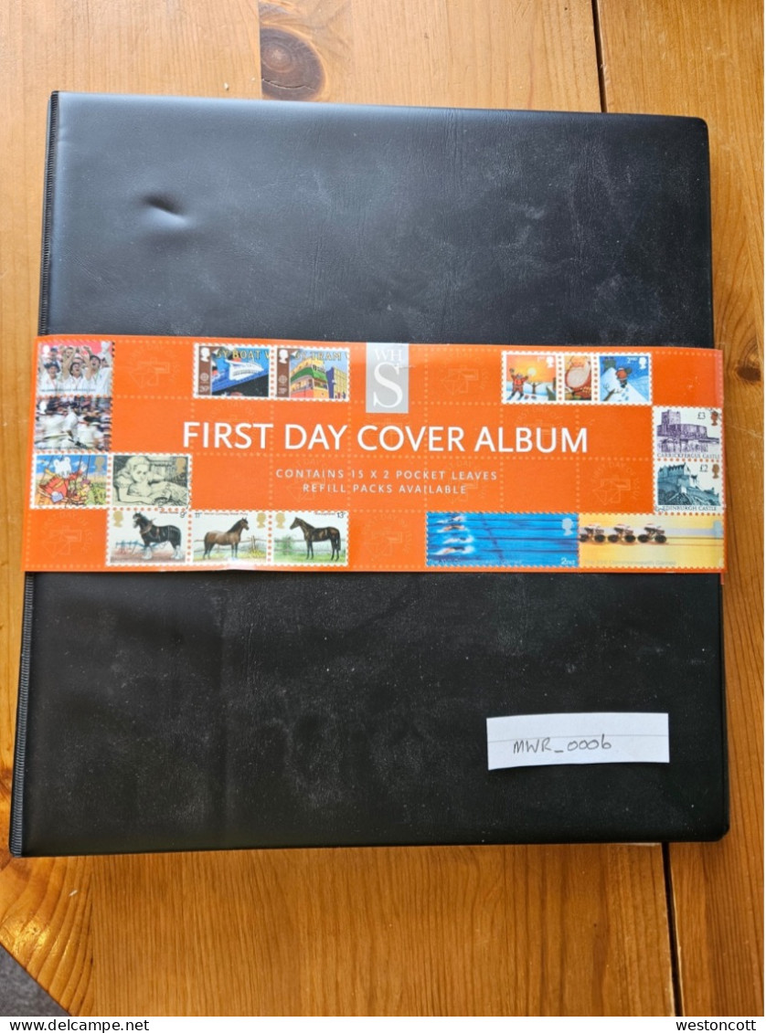 New Condition First Day Cover Album, 15 Pages, 30 Sides, 60 Pockets, BLACK - Binders With Pages